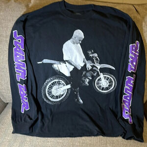 justin bieber concert long sleeve black t-shirt international xl stadium tour